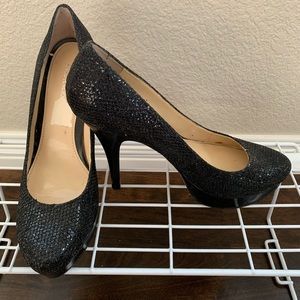 Enzo Angiolini Size 9 black sequin heels
